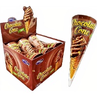 Cone de biscoito e chocolate de 18 gr - 12 unidades