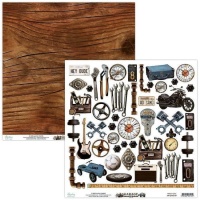 Papel para scrapbooking da Garage elements - Papéis Mintay - 1 folha