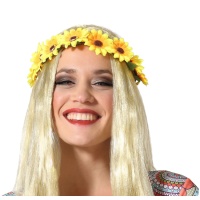 Fita para a cabeça em forma de margarida amarela
