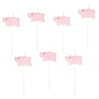 Velas mini figurinhas Piggy - 8 unid.