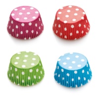 Cápsulas de cupcake coloridas com pintas brancas - Decora - 75 unidades