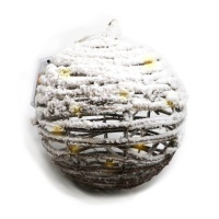 Enfeite de Natal com neve e luz led bola de 20 cm