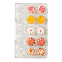Forma para bombons de praliné de verão - Decora - 15 cavidades