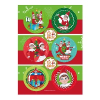 Mini discos comestíveis de Natal Elfos - Dekora - 6 unidades