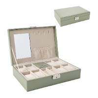 Joalheiro de cor verde de 30 x 20 x 8,2 cm