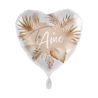 Balão Coração I Love You com flores Boho 43 cm