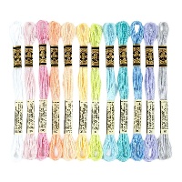 Fio para Bordar Mouliné Spécial Cores Pastel de 4 m - DMC - 12 unidades