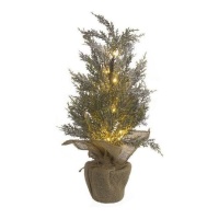 Árvore de Natal decorativa em juta com luz 55 cm