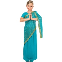 Fato de Bollywood Hindu para rapariga Azul