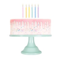Velas encaracoladas de cor pastel 8 cm - 12 unid.