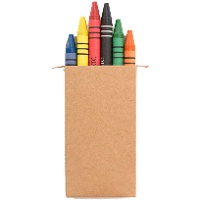 Ceras de cores em caixa kraft - 6 unidades
