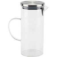 Jarra transparente de 1,4 L com tampa prateada