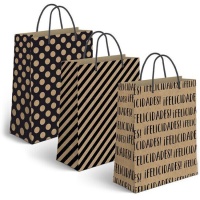 Saco de oferta de papel artesanal 23 x 18 x 10 cm - 1 unid.