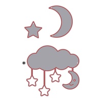 Nuvem cortada com estrelas e lua Zag - Misskuty - 3 unidades