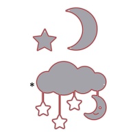 Troquel de nuvem com estrelas e lua Zag - Misskuty - 3 unidades