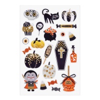 Autocolantes metálicos Halloween com volume - 1 folha