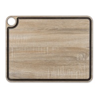 Tábua de cortar 42,7 x 32,7 cm com canal e cabide castanho - Arcos