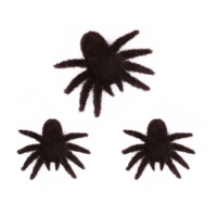 Aranhas de veludo decorativas de 10 cm - 3 unidades