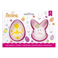 Cortadores de ovo e coelho - Decora - 2 unidades