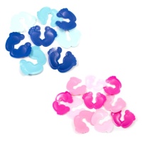 6,5 x 8,5 cm pés de bebé confetis para chá de bebé, 14 gr.