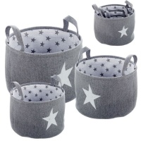 Cestos de tecido Round Stars - 3 peças