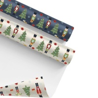 Papel de embrulho quebra-nozes de Natal 2 x 0,7 m - 1 unid.