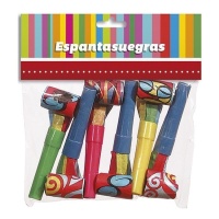 Afiadores de lápis decorados de várias cores - 6 pcs.