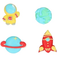 Figuras de açúcar de Aventuras Espaciais - 8 unidades