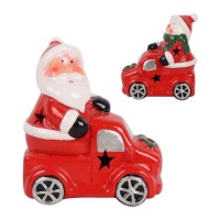 Figura de carro de Natal com luz, 11,4 x 10,5 x 6,7 cm - 1 pc.