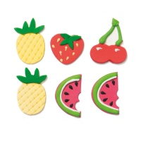 Figura de açúcar de frutas tropicais - Decoração - 6 unidades