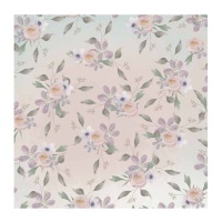 Papel velino flores 30,5 x 30,5 cm - Artis decor - 3 unidades