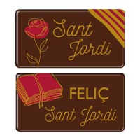 Sinal de Sant Jordi em chocolate preto - Dekora - 72 unidades