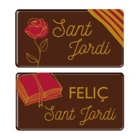 Sinal de Sant Jordi em chocolate negro - Dekora - 72 unidades