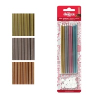 Velas metálicas com 13 cm de comprimento - 16 peças