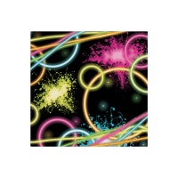 Guardanapos Disco Neon de 16,5 x 16,5 cm - 16 unidades