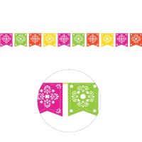 Bandeiras mexicanas coloridas de 2,70 m