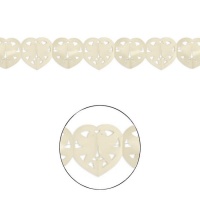 Grinalda de pombas com coração de papel 3 m