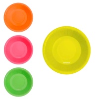 Sacos de cartão redondos de 17 cm em cores fluorescentes - 6 unid.
