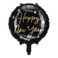 Feliz Balão de Ano Novo 45 cm preto - PartyDeco