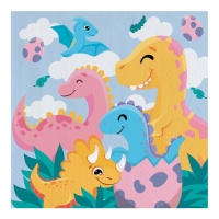 Guardanapos Dino Friends 16,5 x 16,5 cm - 20 unidades