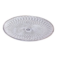 Tabuleiro circular decorativo em conserva natural 40 cm - DCasa
