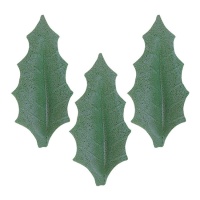 Folha de hóstia de folhas de azevinho de 4,5 cm - Dekora - 500 unidades