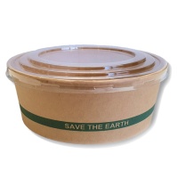 Recipiente biodegradável de 1 L com tampa para Poke - 3 pcs.