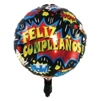 Balão Feliz Aniversário Banda Desenhada 45 cm