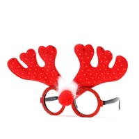 Óculos vermelhos de rena de Natal