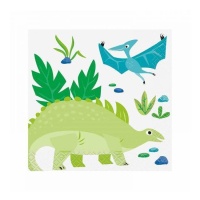 Guardanapos dinossauros pré-históricos 12,5 x 12,5 cm - 16 unidades