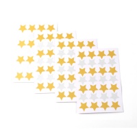 Autocolantes em forma de estrela dourada e prateada - 4 folhas