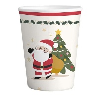 Copos de Papai Noel vermelho e branco de 266 ml - 6 unidades