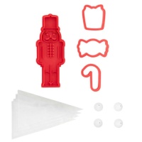 Kit de cortadores de boneco Quebra-nozes com bicos e manga de pasteleiro - Wilton - 12 unidades