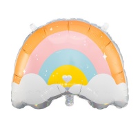 Balão de silhueta arco-íris com nuvens 60 x 50 cm - Partydeco
